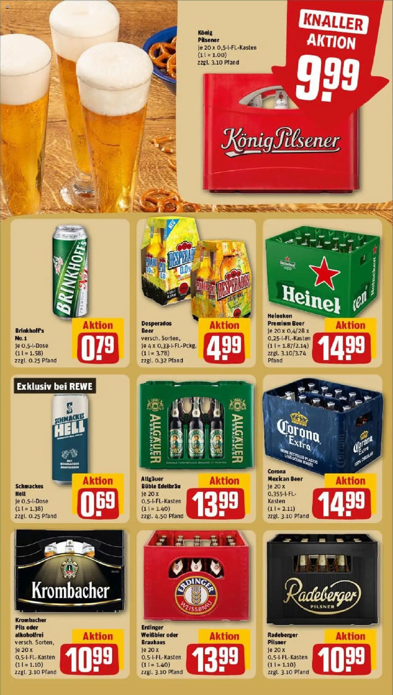 Rewe prospekt Essen / Rüttenscheid	 – gültig ab 28.09.2025 | Seite: 21 | Produkte: Konig pilsener, Heineken, Desperados, Krombacher