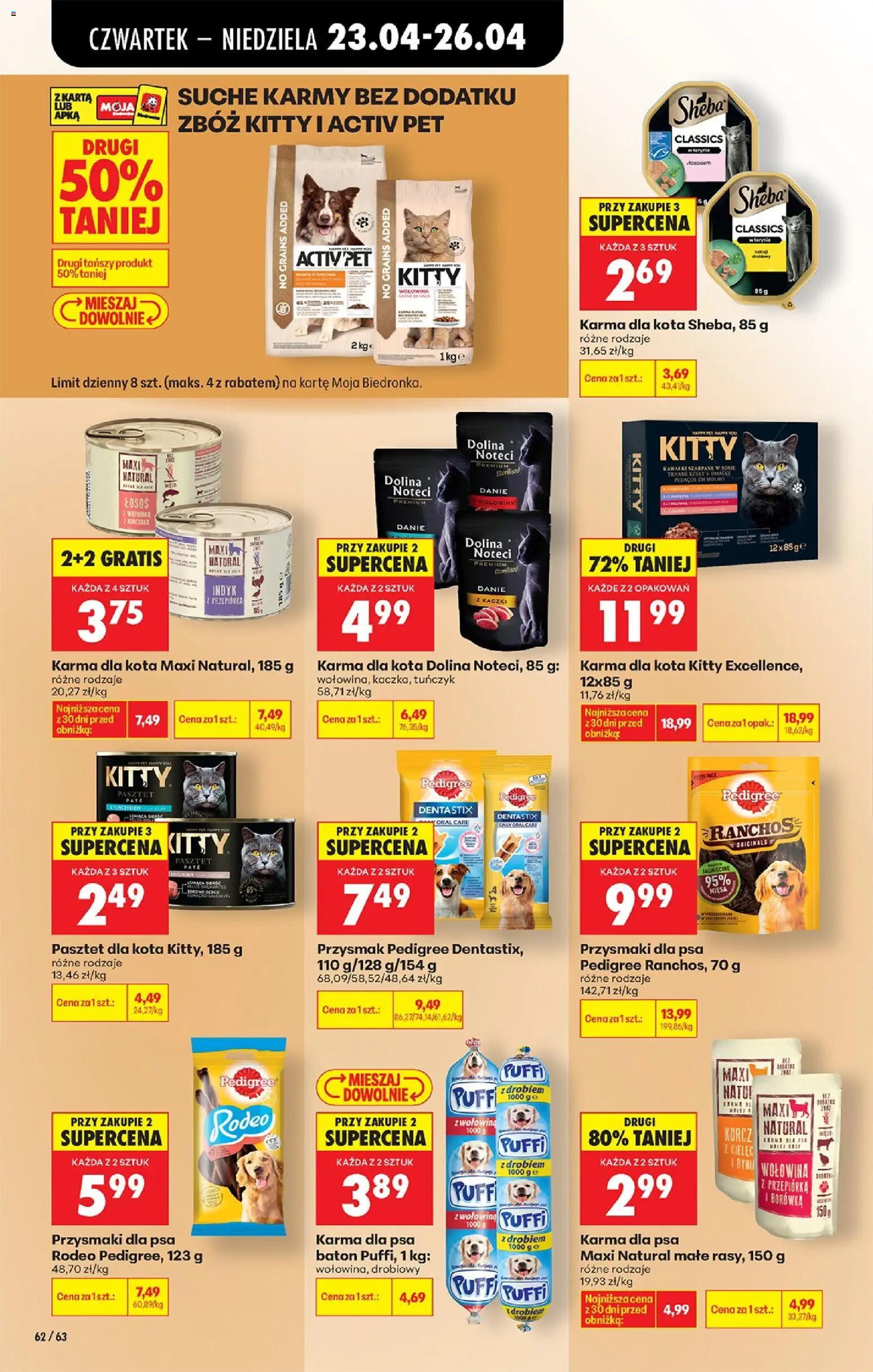 Biedronka gazetka od czwartku od 23.04.2026 | Strona: 92 | Produkty: Wątróbka, Łosoś, Tuńczyk, Przysmaki dla psa