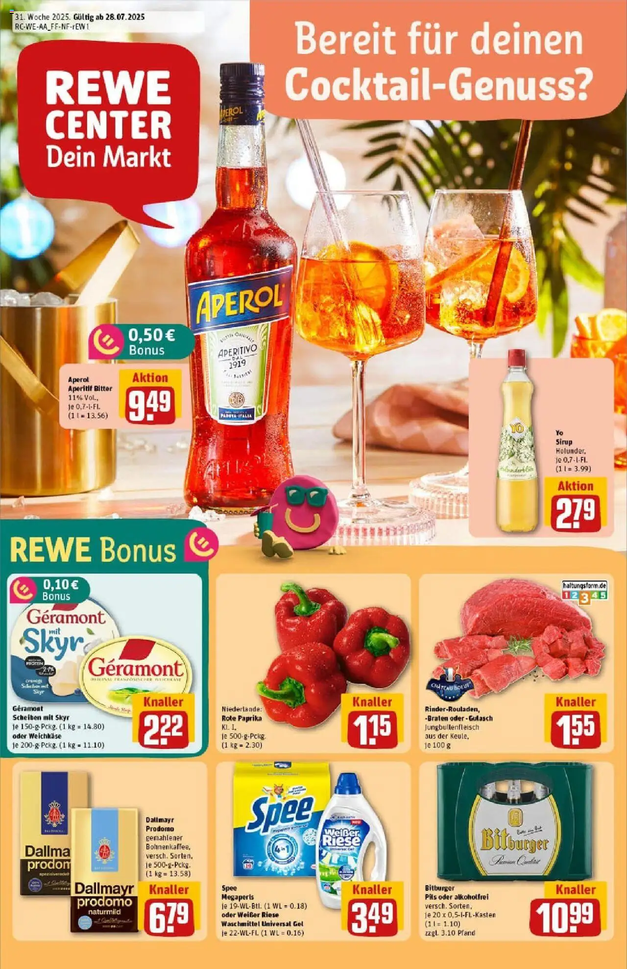 Rewe prospekt Euskirchen	 - gültig ab dem 27.07.2025 | Seite: 1 | Produkte: Pils, Sirup, Dallmayr, Spee