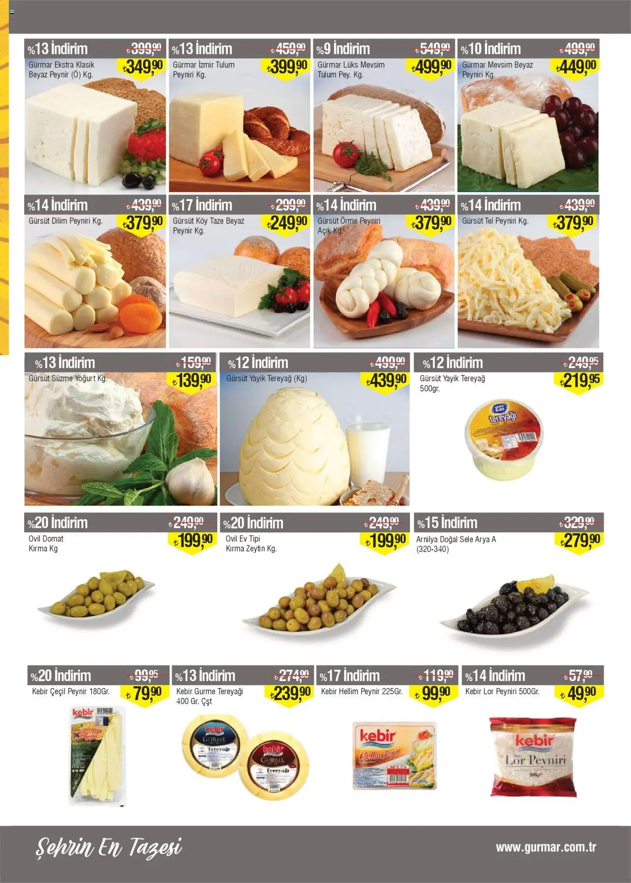 Gürmar Katalog - 16.09.2025 tarihinden itibaren geçerlidir | Sayfa: 3 | Ürünler: Tereyağı, Yoğurt, Tulum, Zeytin