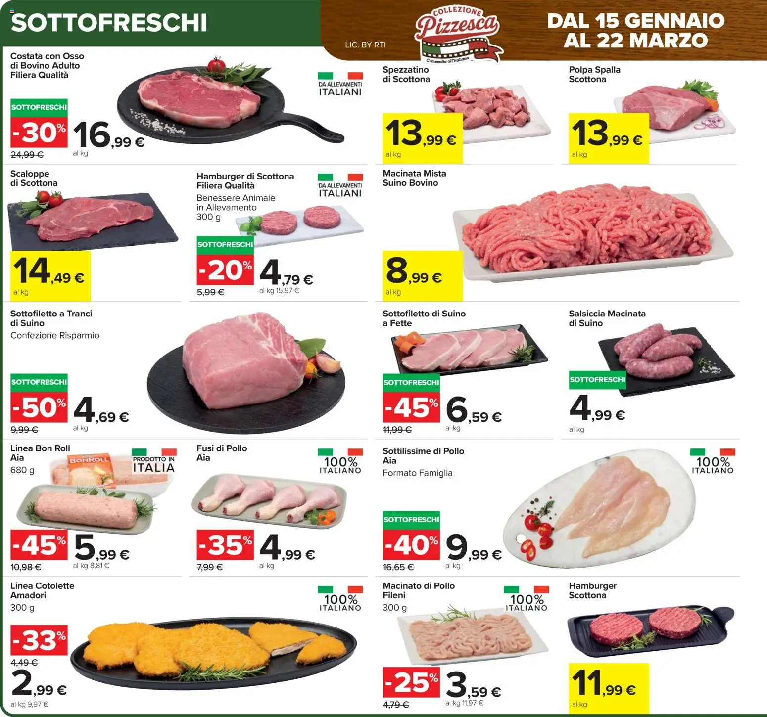 Volantino Carrefour del 15.01.2026 | Pagina: 4 | Prodotti: Bovino, Pollo, Salsiccia, Macinato