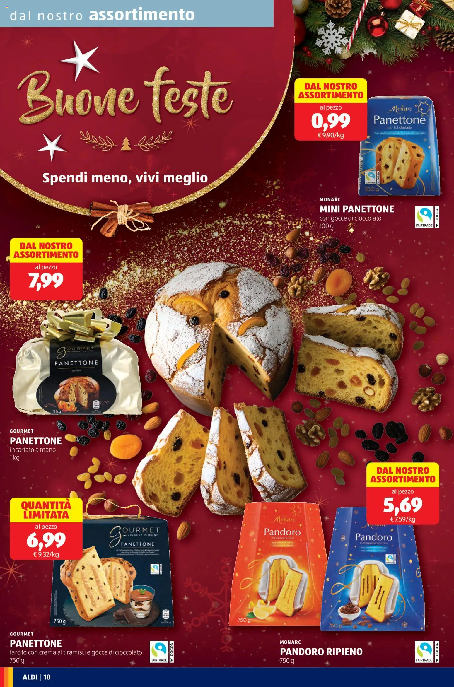 Volantino Aldi del 01.12.2025 | Pagina: 10 | Prodotti: Crema, Cioccolato, Pandoro, Panettone