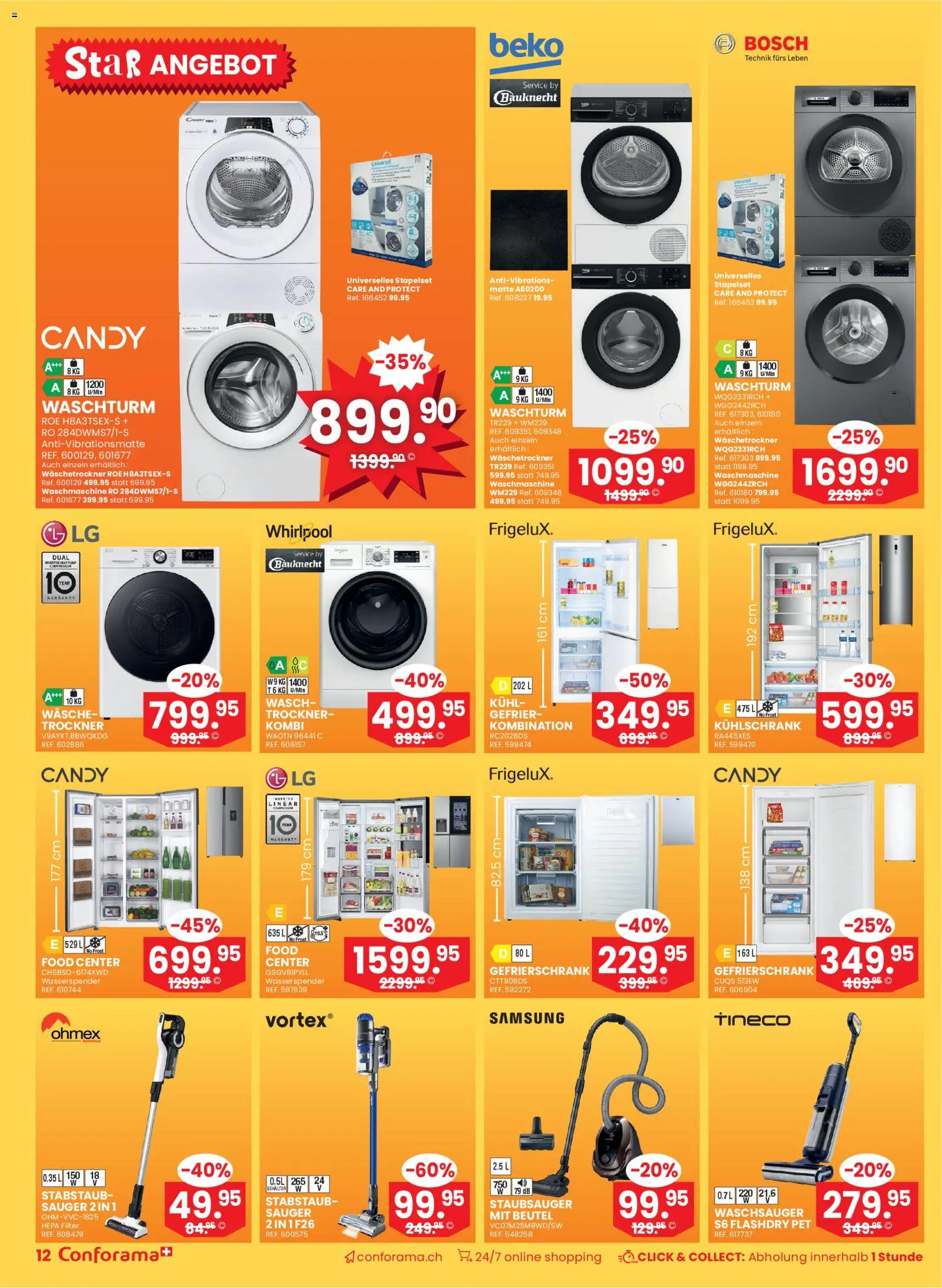 Conforama Aktionen – gültig ab 31.12.2025 | Seite: 12 | Produkte: Samsung, Kühlschrank, Gefrierschrank, Bosch