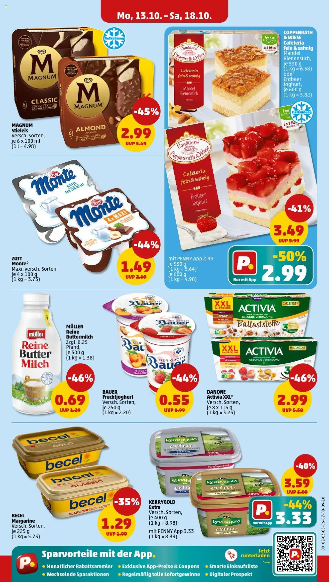 Penny - Saarland – gültig ab 13.10.2025 | Seite: 13 | Produkte: Activia, Margarine, Becel, Fruchtjoghurt