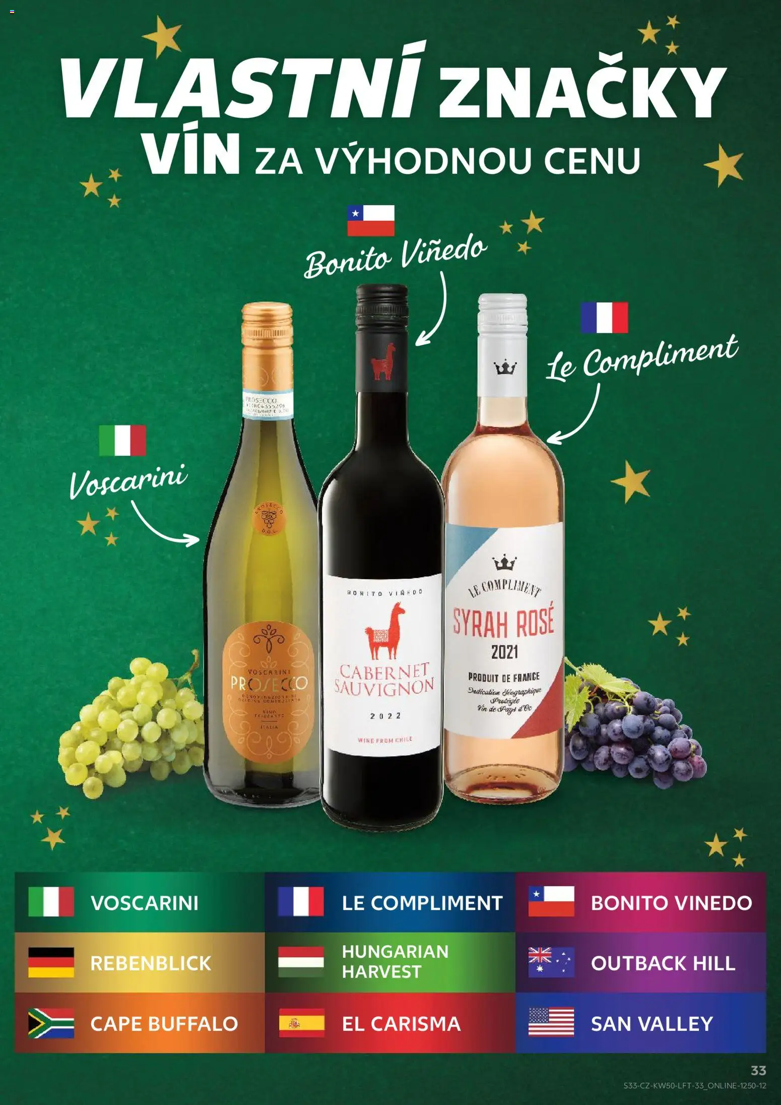 Kaufland leták - Plzeň od 10.12.2025 | Strana: 33 | Produkty: Prosecco, Víno, Cabernet Sauvignon