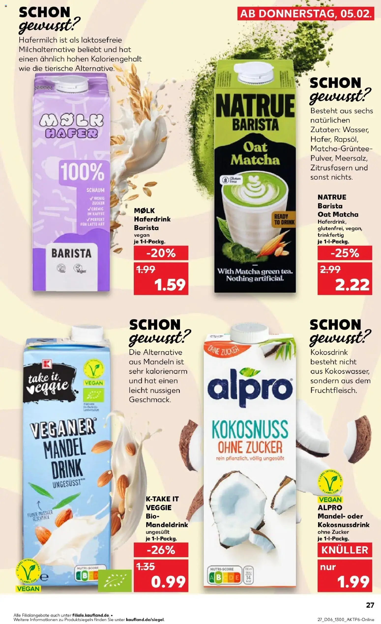 Kaufland prospekt Mayen	 – gültig ab 09.02.2026 | Seite: 27 | Produkte: Hafermilch, Mandeln, Haferdrink, Zucker
