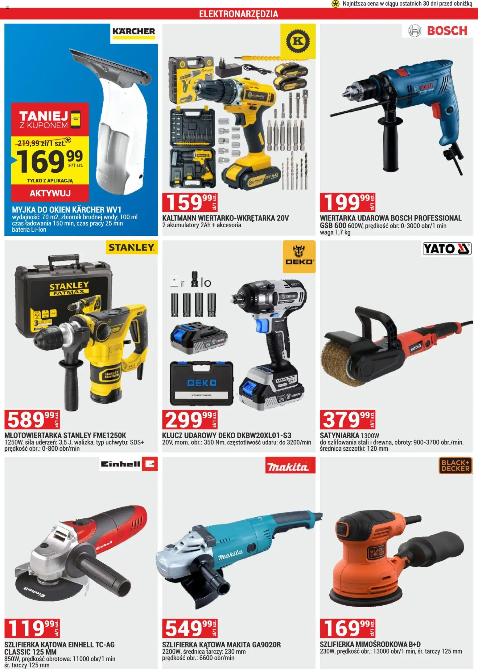 Merkury Market gazetka od 01.03.2026 | Strona: 15 | Produkty: Młotowiertarka, Klucz udarowy, Waga, Szlifierka