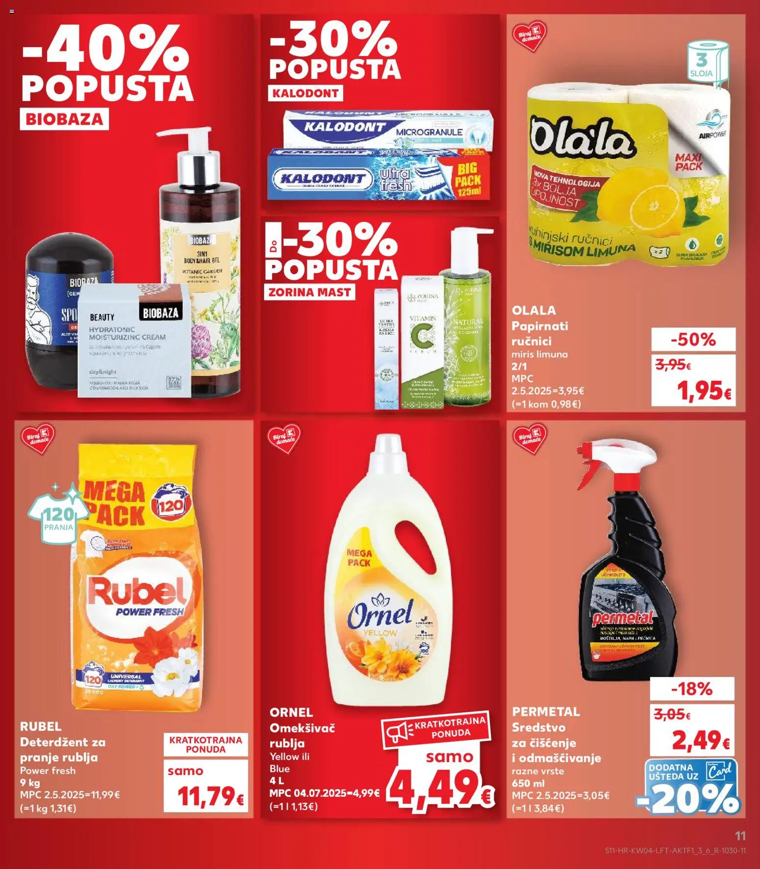 Kaufland katalog | vrijedi od 21.01.2026 | Stranica: 11 | Proizvodi: Mast, Rubel, Pasta za zube, Omekšivač