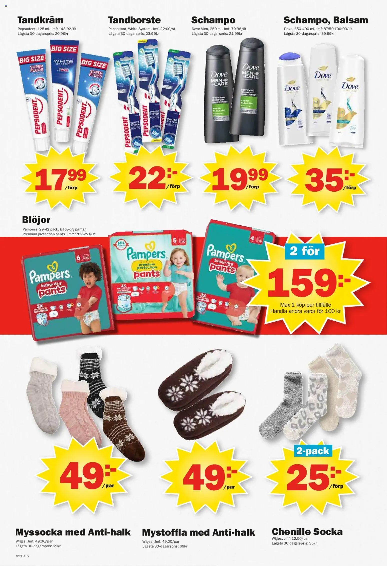 Pekås reklamblad aktuell från 09.03.2026 | Sida: 6 | Produkter: Schampo, Balsam, Tandkräm, Tandborste