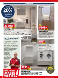 Bauhaus erbjudanden - Förhandsvisning av reklamblad från butik Bauhaus aktuell från 01.03.2026 | Sida: 2 | Produkter: Tvättställ, Spegel