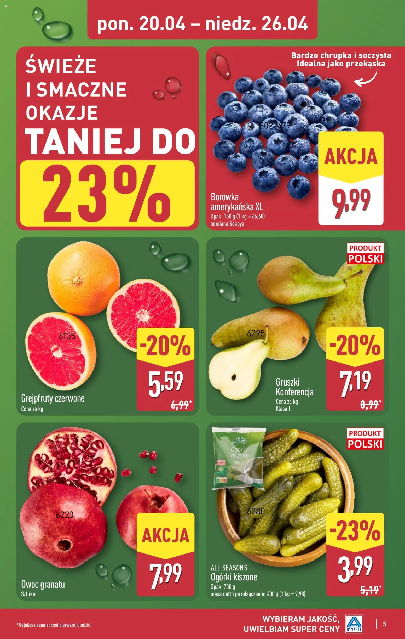 Aldi gazetka od 20.04.2026 | Strona: 5 | Produkty: Ogórki