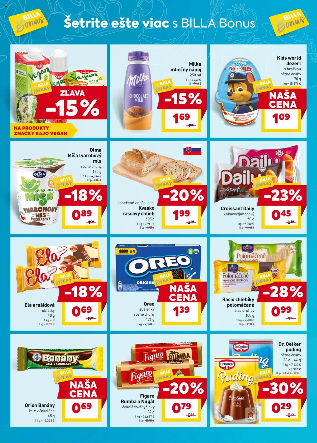 Nové Billa akcie – leták je platný od 10.09.2025 | Strana: 4 | Produkty: Banány, Croissant, Puding, Krém