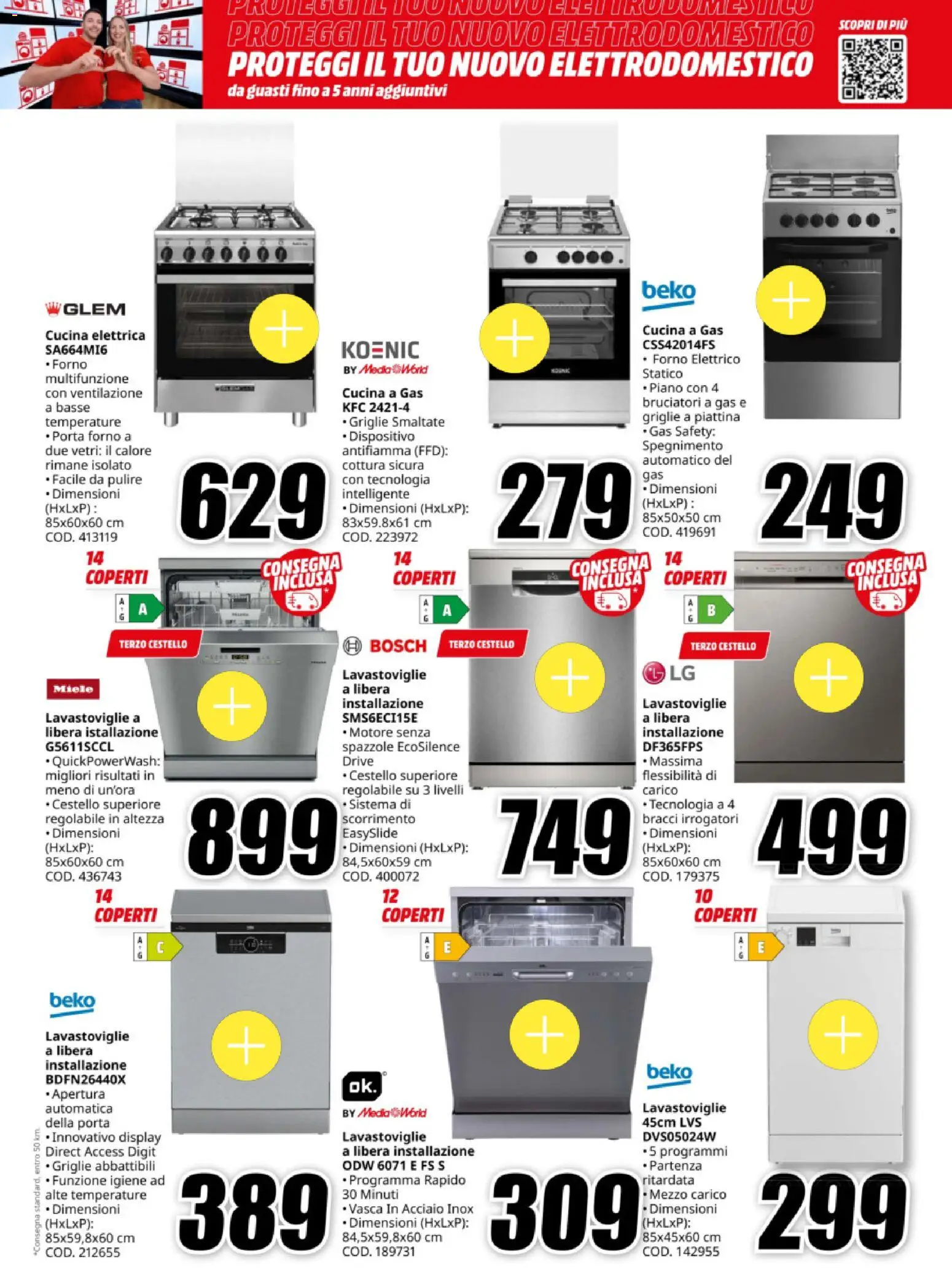 Volantino Media World del 12.11.2025 | Pagina: 15 | Prodotti: Lavastoviglie, Forno, Miele, Forno elettrico