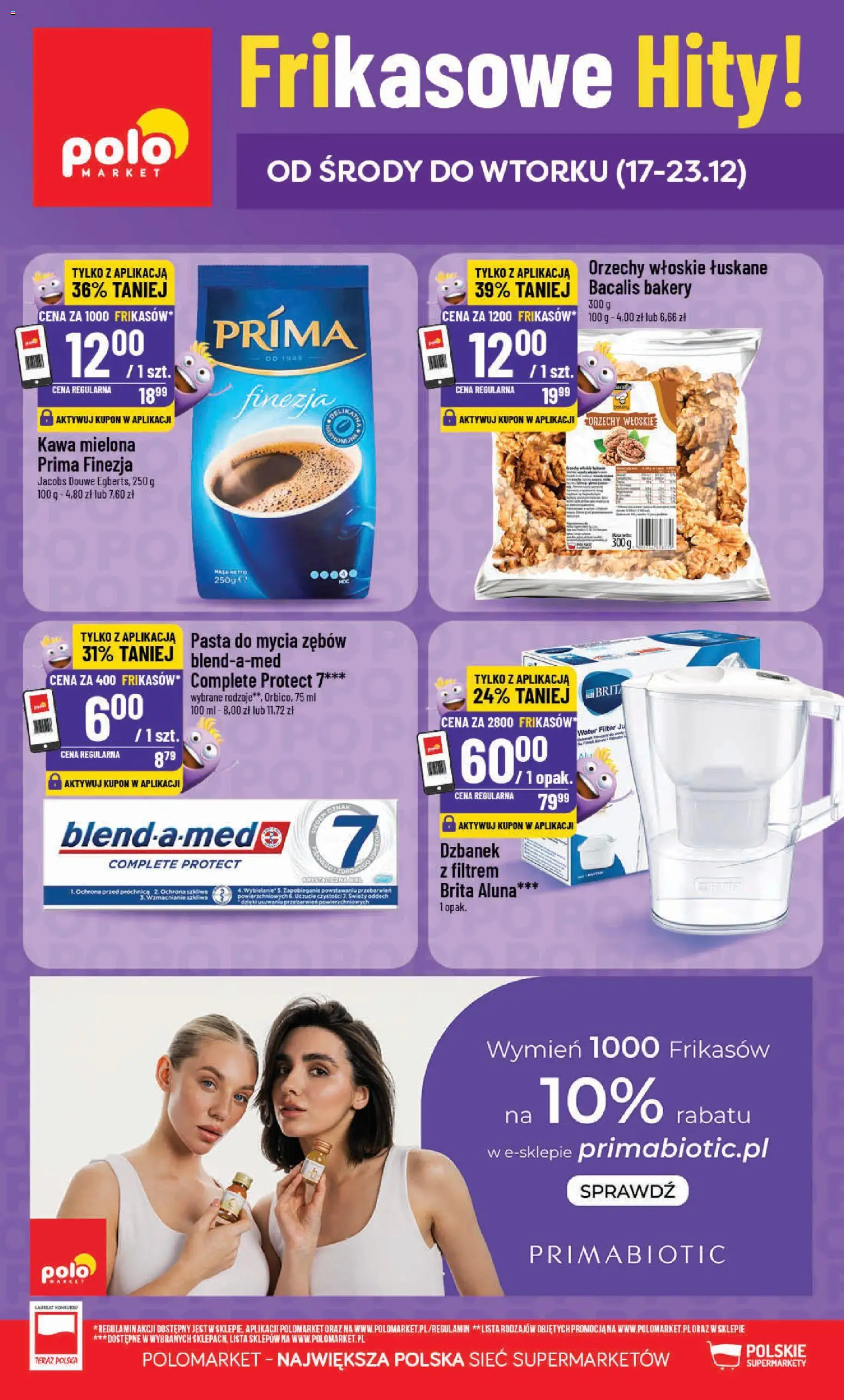 POLOmarket Gazetka - Frikasowe Hity od 17.12.2025 | Strona: 1 | Produkty: Dzbanek, Kawa mielona Prima, Kawa, Orzechy