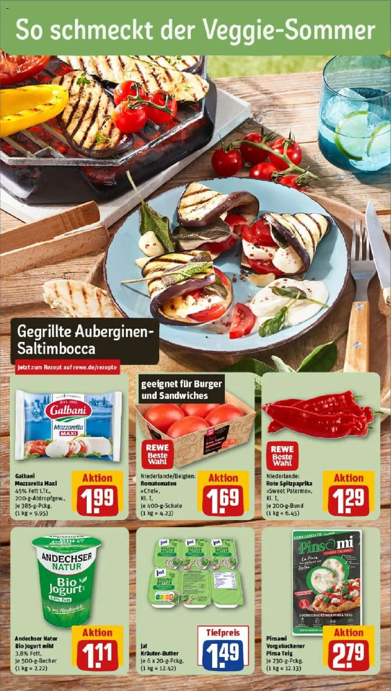 Rewe prospekt Neunkirchen	 - gültig ab dem 06.07.2025 | Seite: 4 | Produkte: Mozzarella, Burger, Kräuterbutter