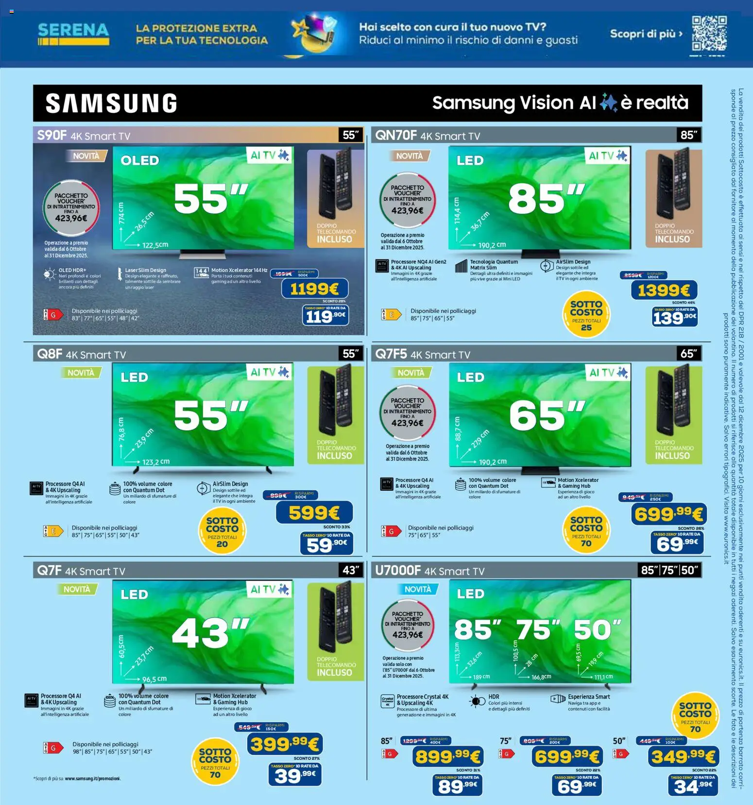 Volantino Euronics del 12.12.2025 | Pagina: 20 | Prodotti: Telecomando, smart TV, TV, Samsung