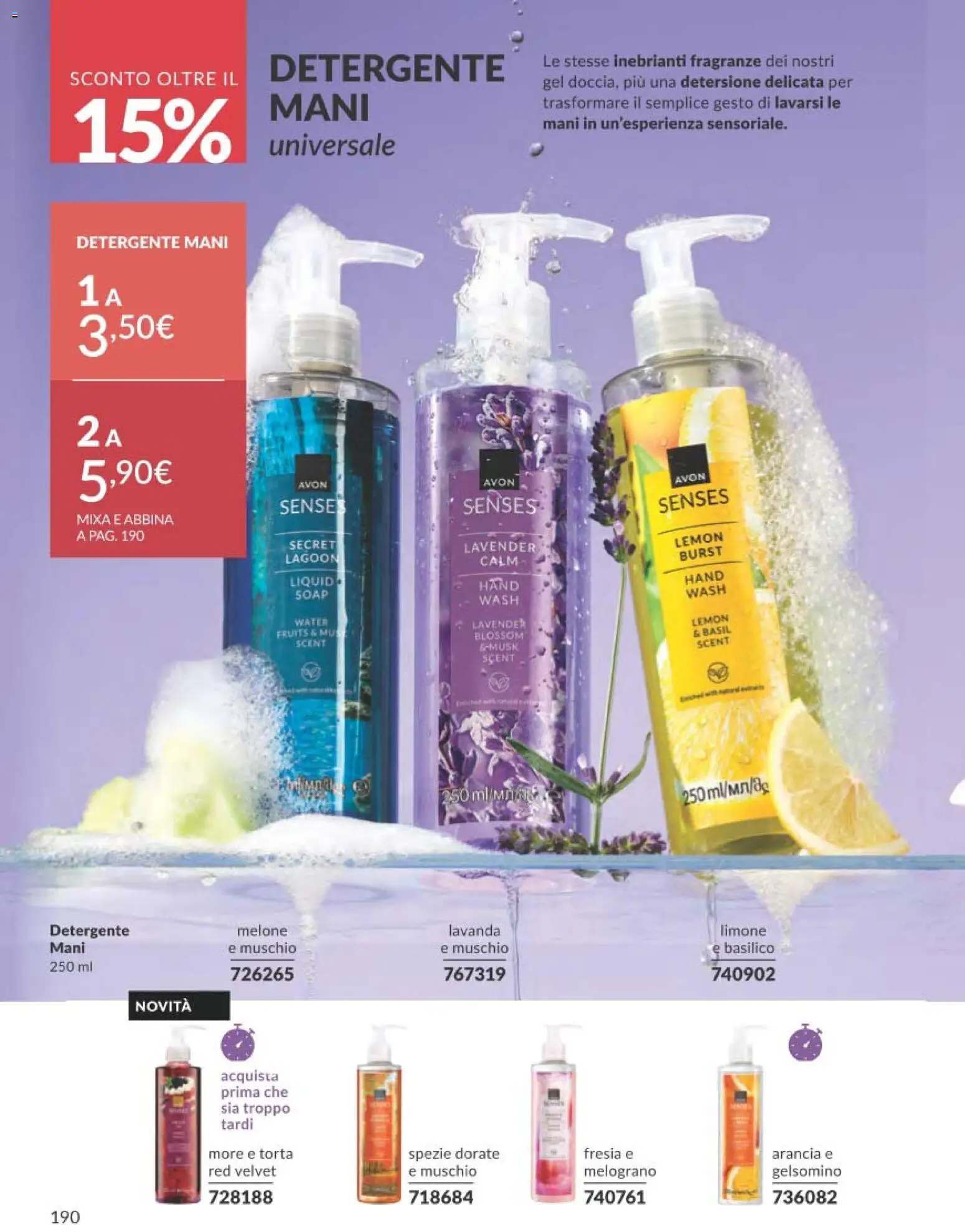 Volantino Avon del 31.12.2025 | Pagina: 190 | Prodotti: Detergente, Melone, Arancia, Torta