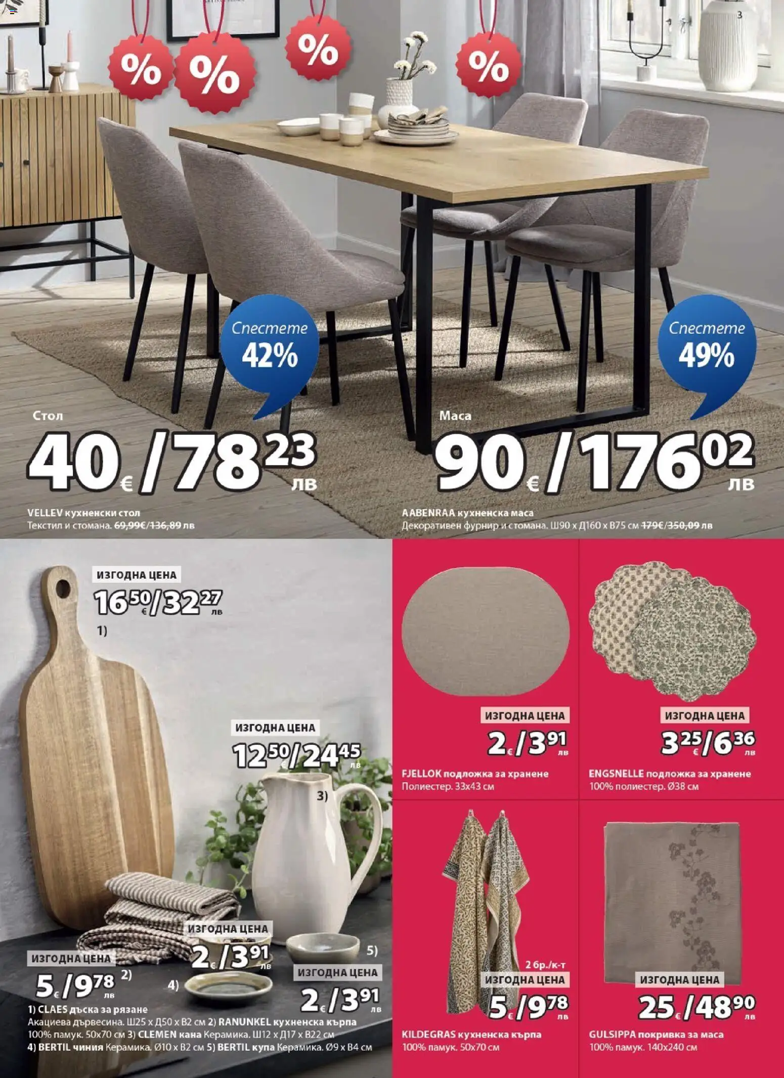 {H1} | Страница: 3 | Продукти: Кана, Маса, Подложка, Кърпа