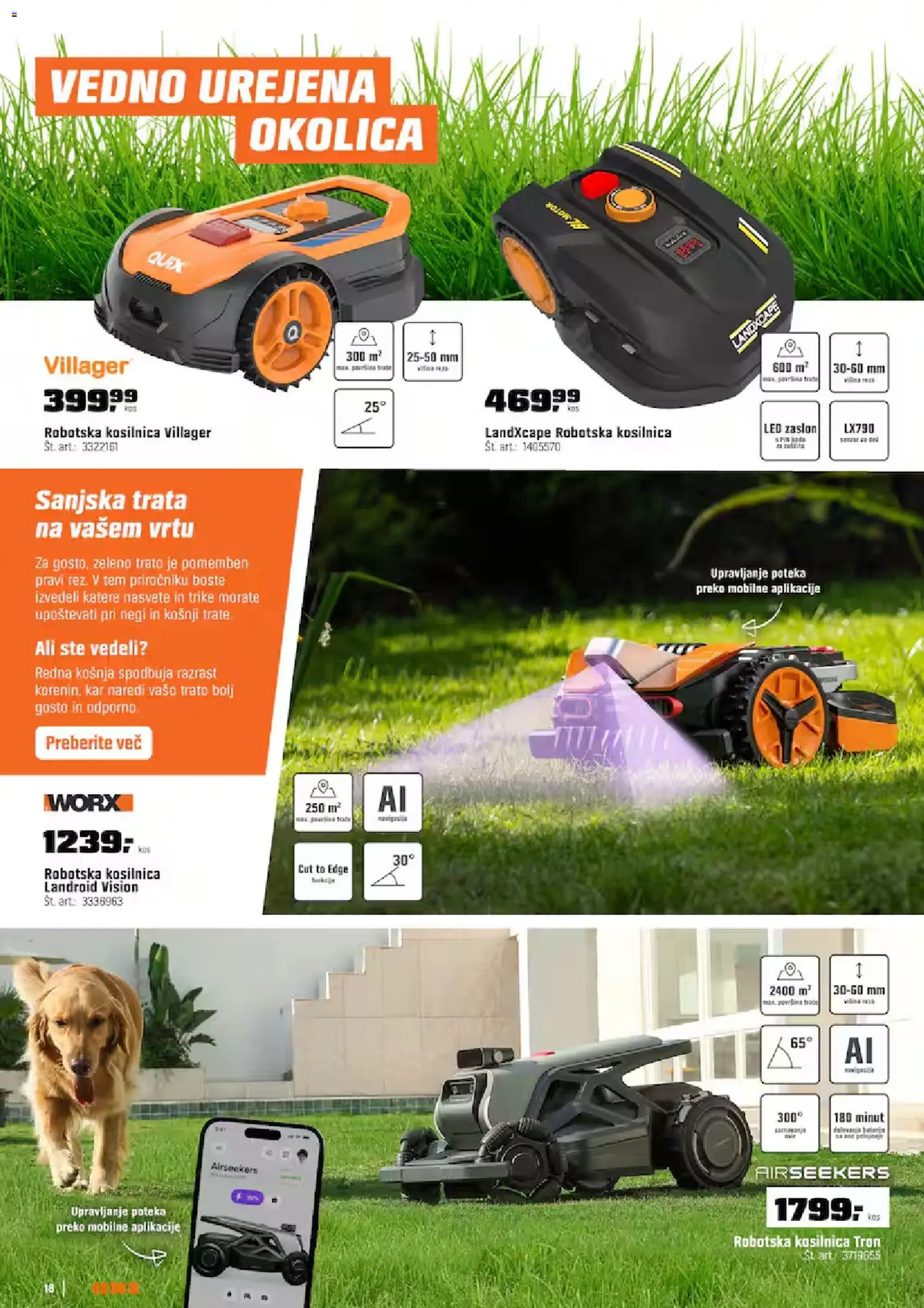 Novi OBI katalog ponudbe – veljaven od 01.04.2026 | Stran: 18 | Izdelki: Kosilnica, Robotska kosilnica