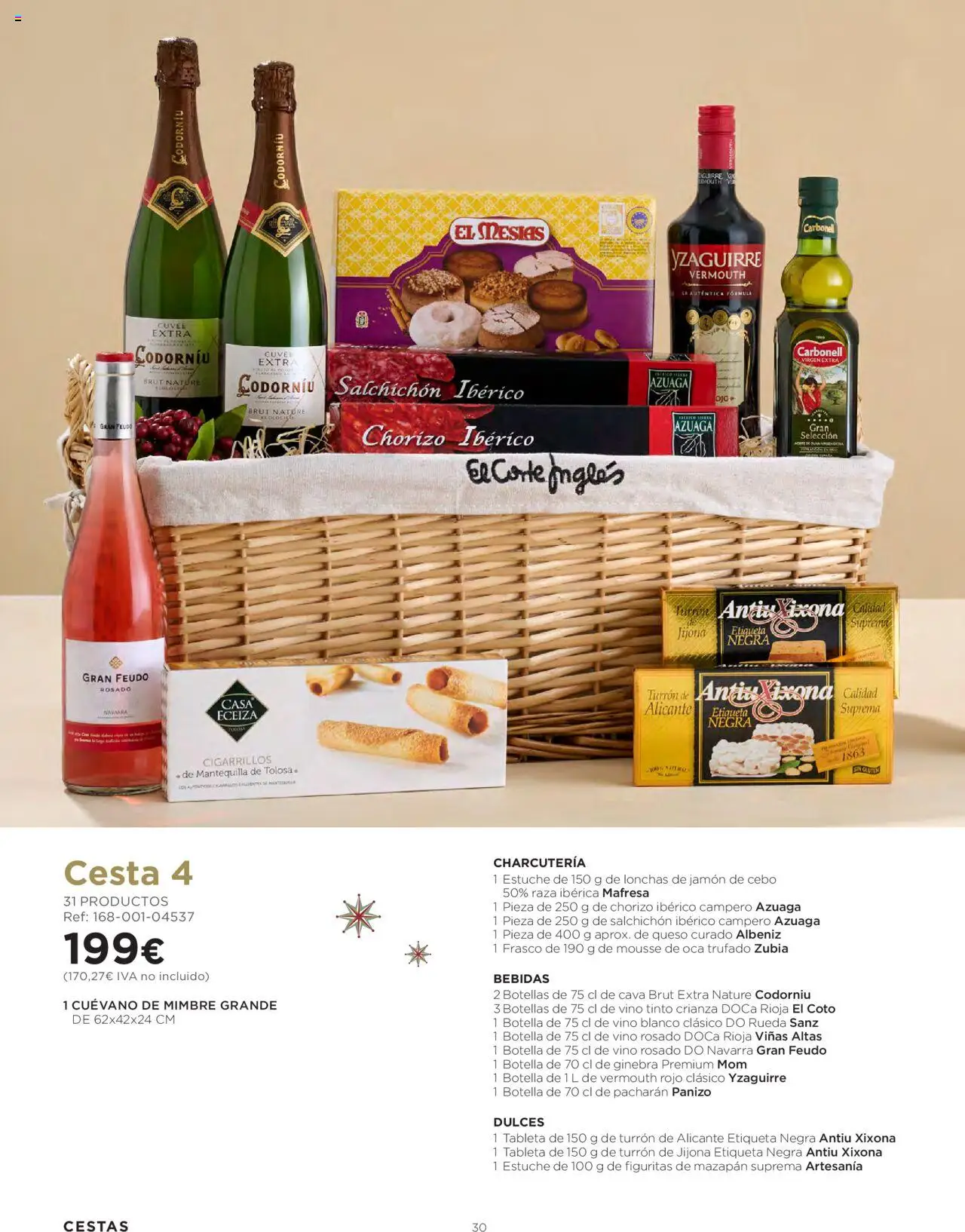 El Corte Inglés ofertas │ válido desde el 06.10.2025 | Página: 30 | Productos: Queso, Vino, Ginebra, Cesta