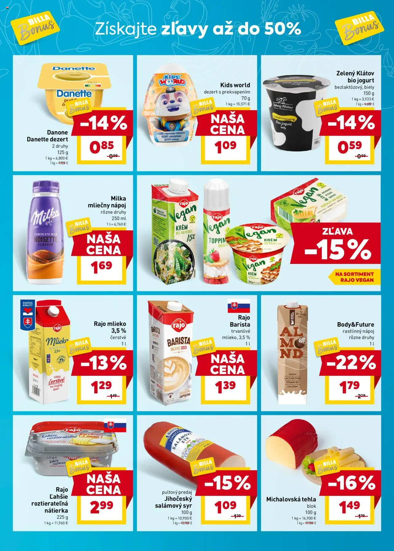 Nové Billa akcie – leták je platný od 08.10.2025 | Strana: 3 | Produkty: Mlieko, Syr, Krém, Milka