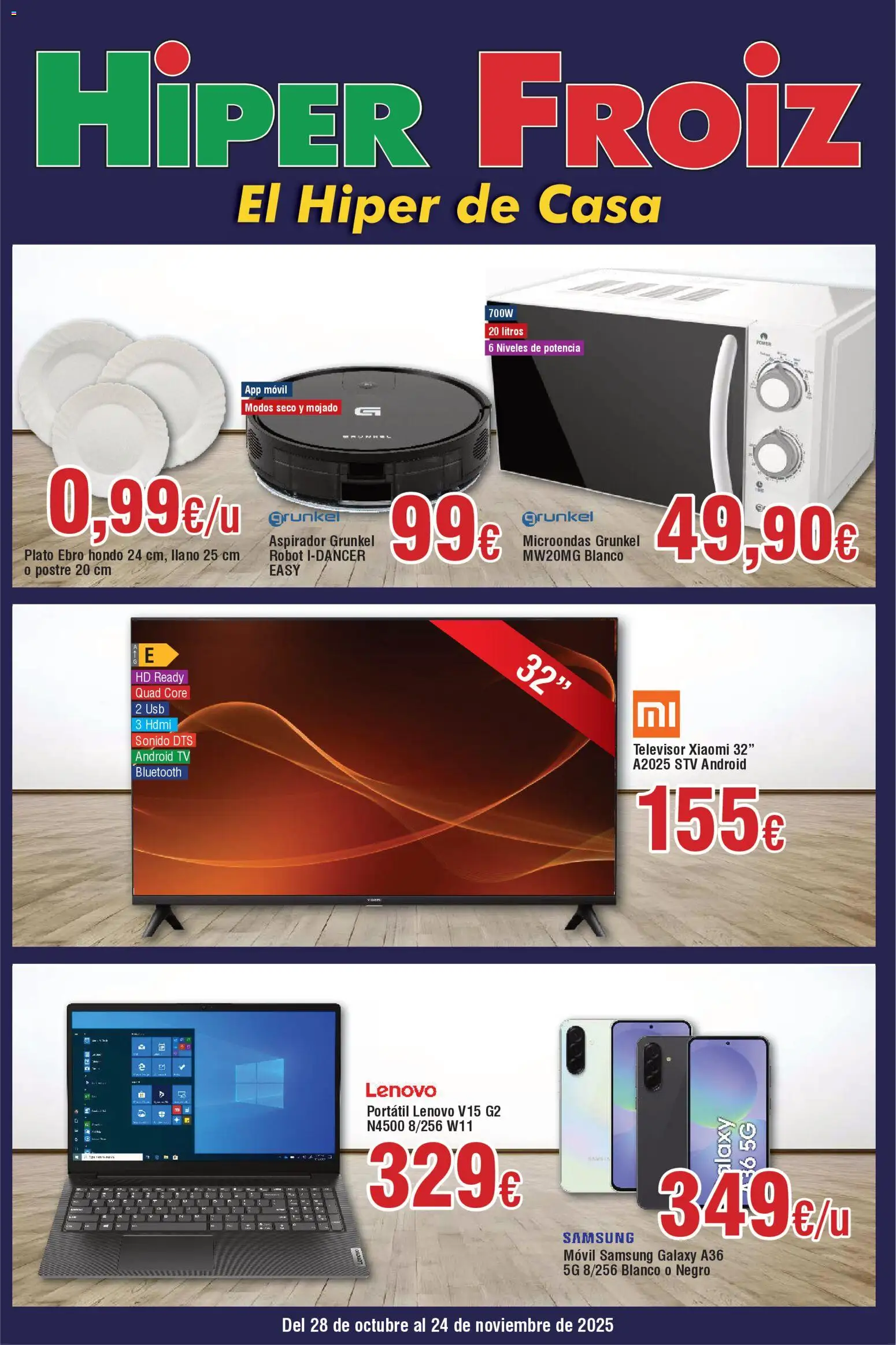 Froiz - Folleto Hiper │ válido desde el 28.10.2025 | Página: 1 | Productos: Portátil Lenovo, USB, Robot, Aspirador