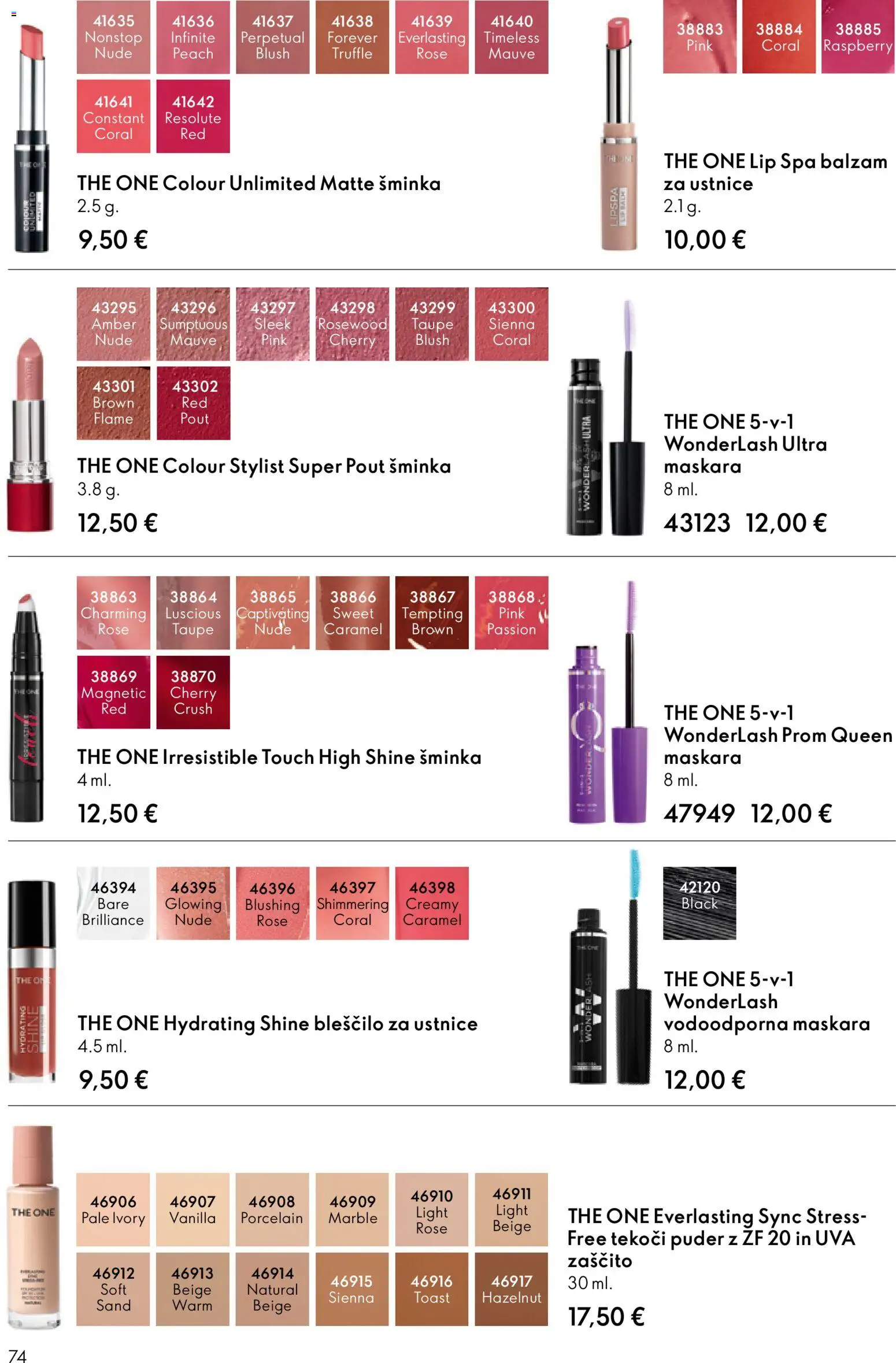 Novi Oriflame katalog ponudbe – veljaven od 19.11.2025 | Stran: 74 | Izdelki: Puder, Maskara, Blescilo za ustnice