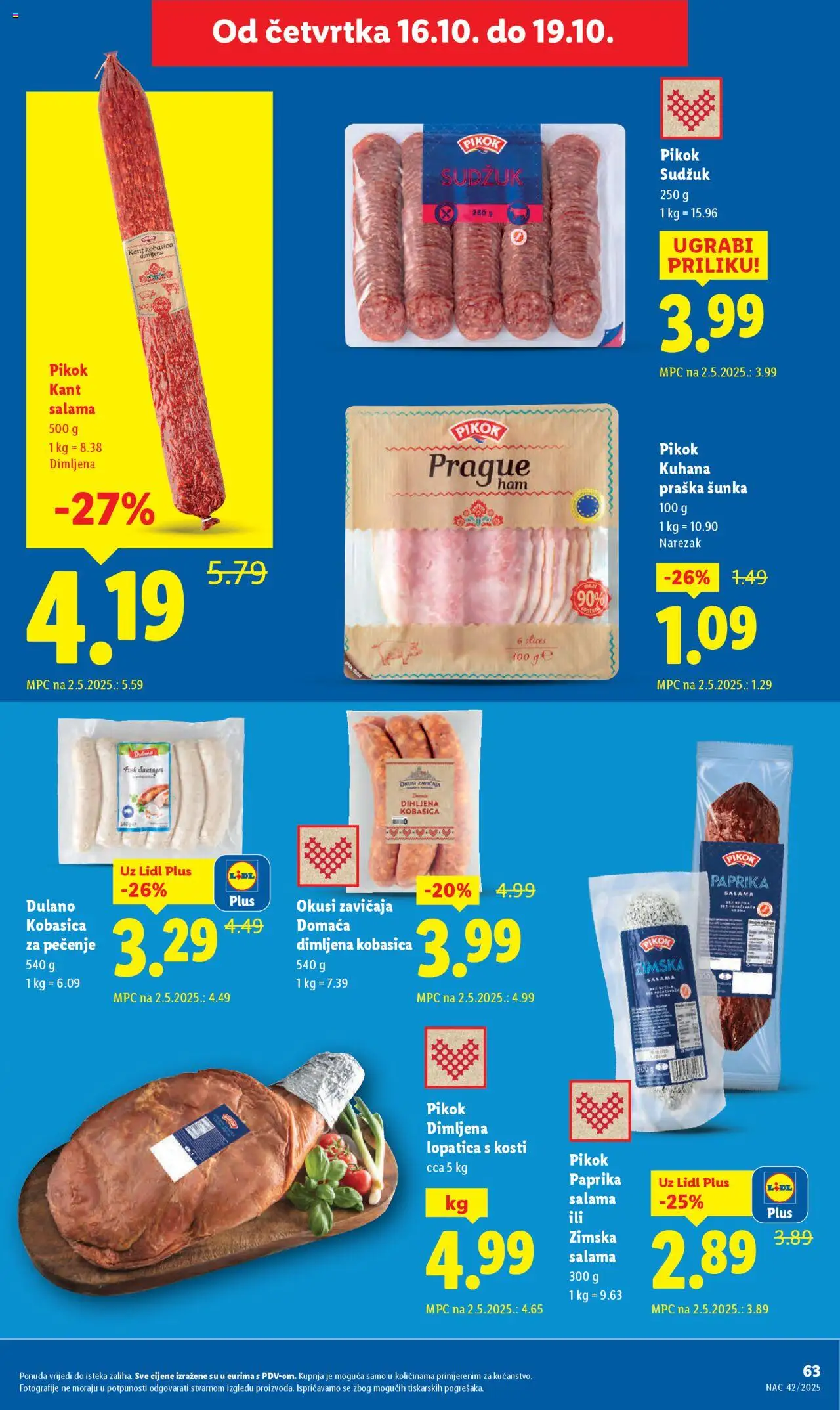 Lidl katalog | vrijedi od 13.10.2025 | Stranica: 63 | Proizvodi: Salama, Šunka, Kobasica, Lopatica