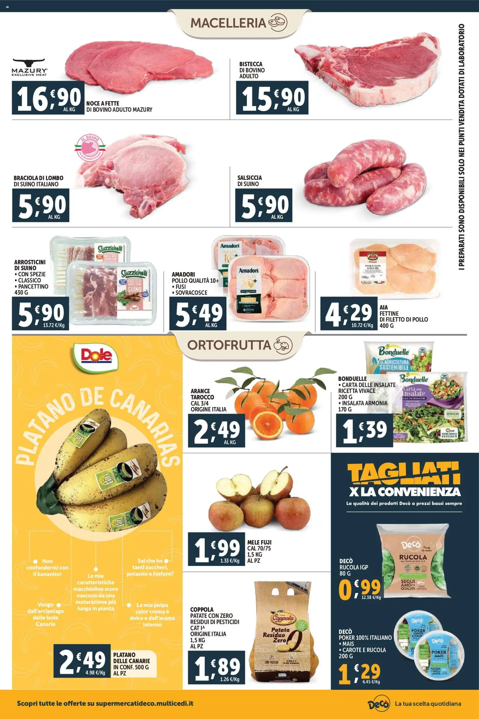 Volantino Decò del 06.03.2026 | Pagina: 4 | Prodotti: Mele, Rucola, Patate, Carote