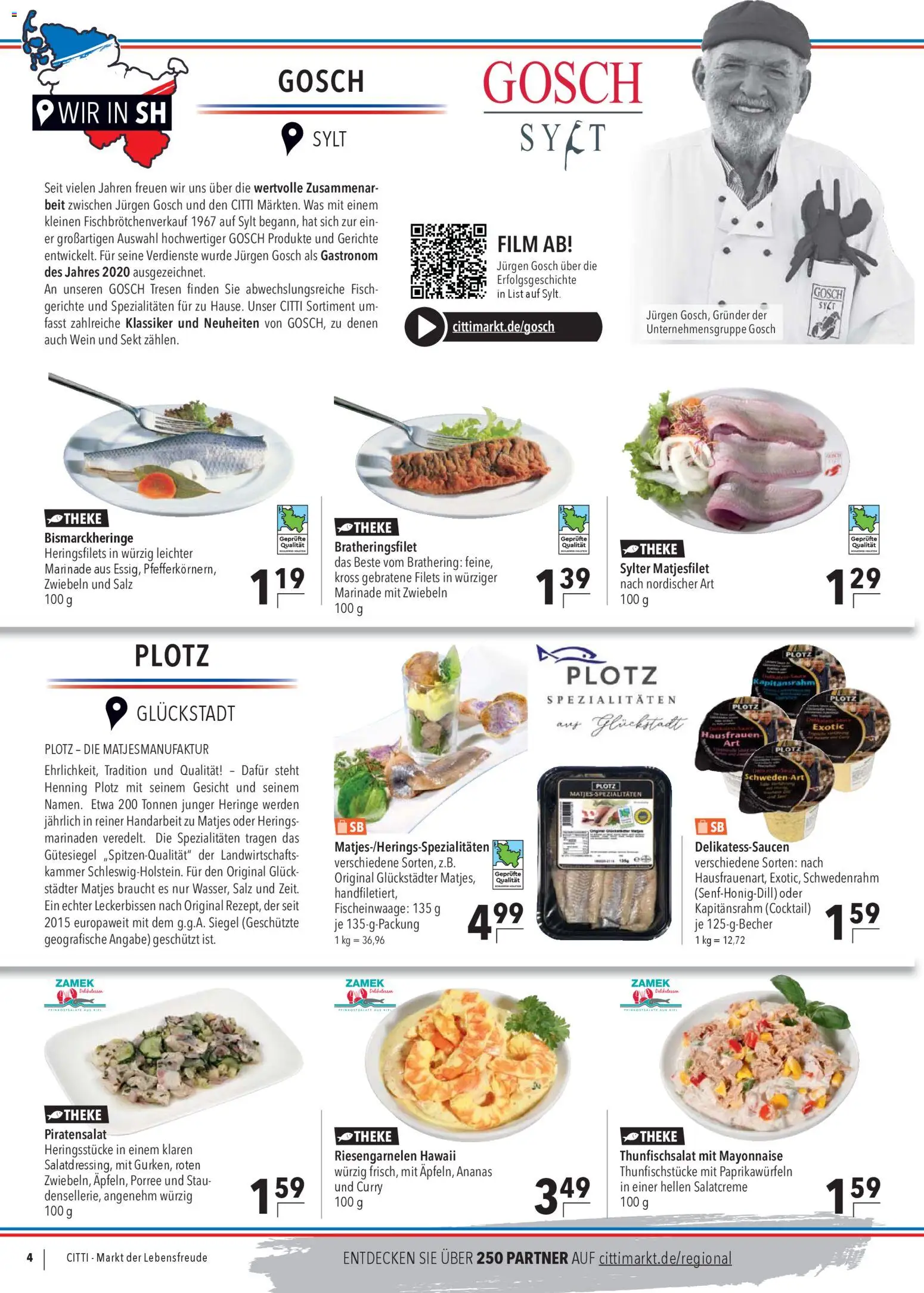 CITTI Markt Wir in Schleswig-Holstein – gültig ab 19.11.2025 | Seite: 4 | Produkte: Theke, Fisch, Salz, Wein