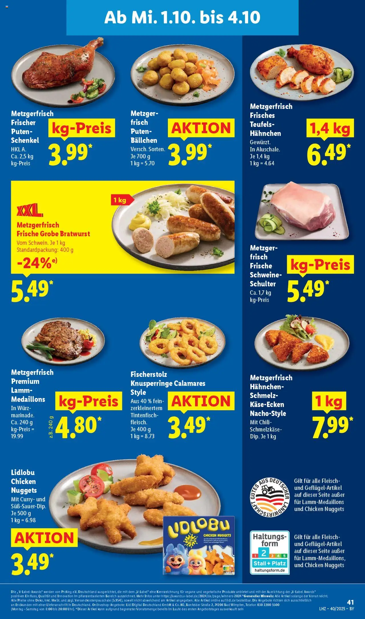 Lidl Prospekt Uffenheim – gültig ab 29.09.2025 | Seite: 59 | Produkte: Hahnchen, Bratwurst, Tintenfisch, Chili