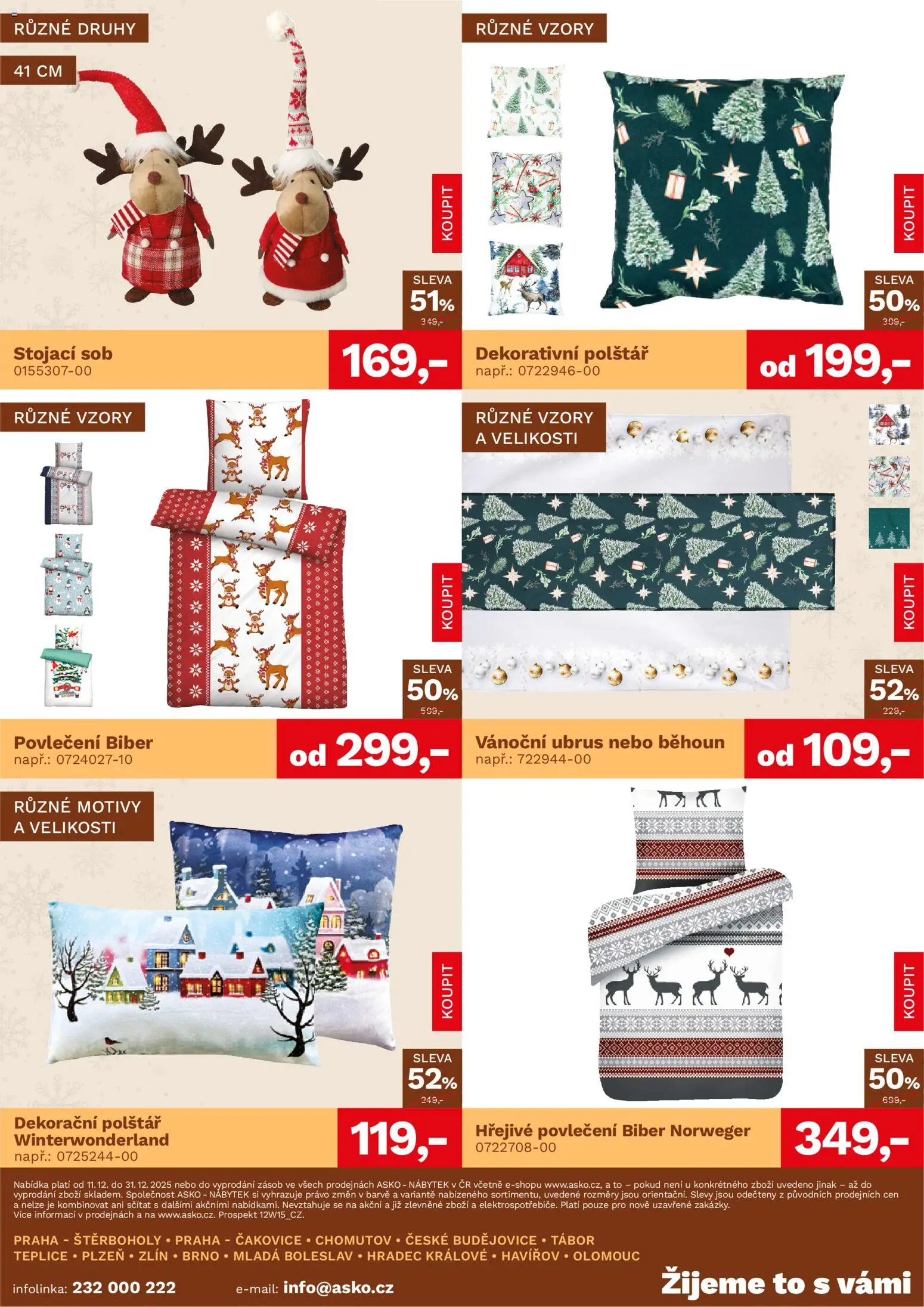 ASKO nábytek leták - Vánoce od 11.12.2025 | Strana: 4 | Produkty: Nábytek, Polštář, Ubrus, Běhoun