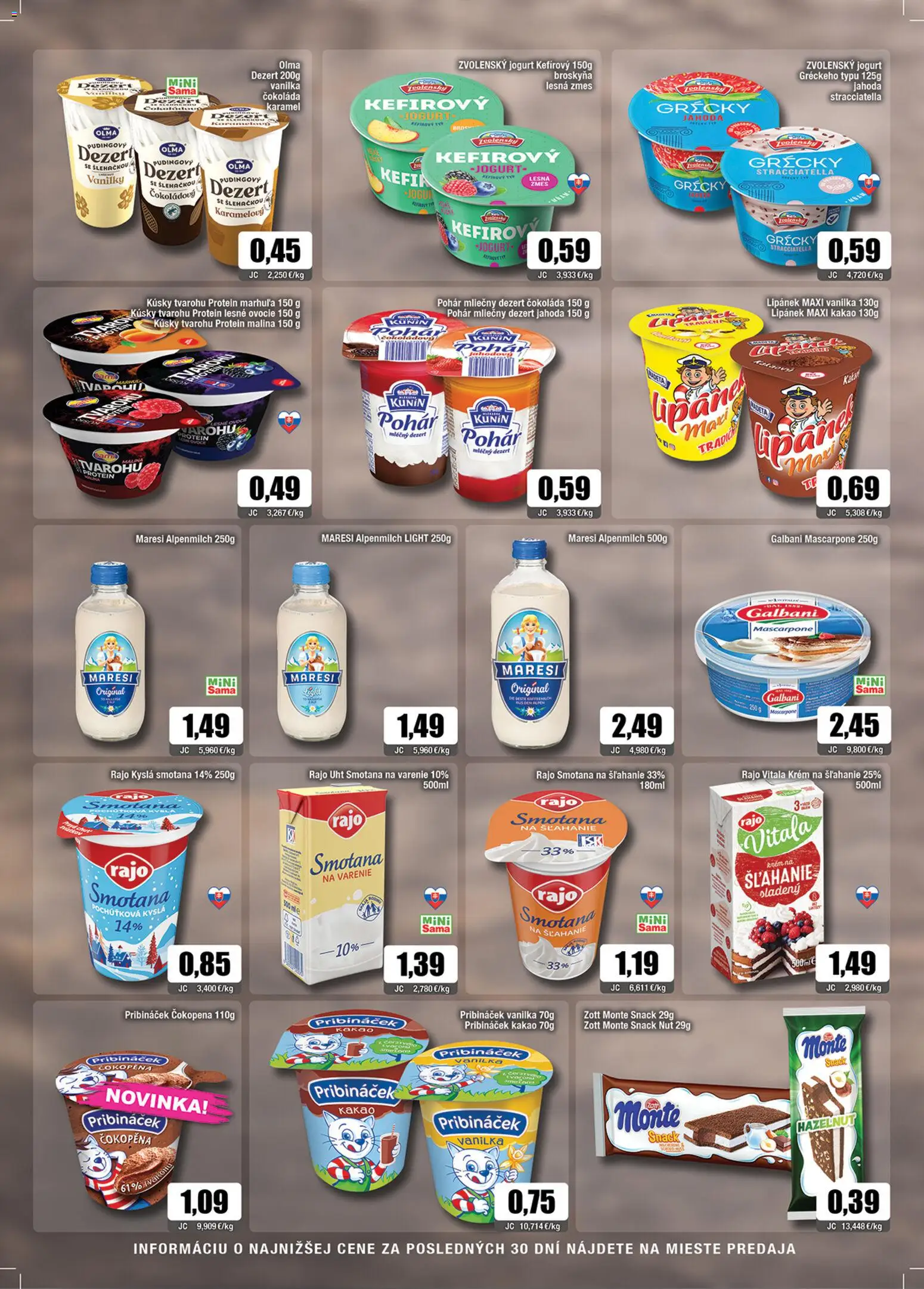 Nové Sama akcie – leták je platný od 05.12.2025 | Strana: 4 | Produkty: Jogurt, Protein, Mascarpone, Kakao