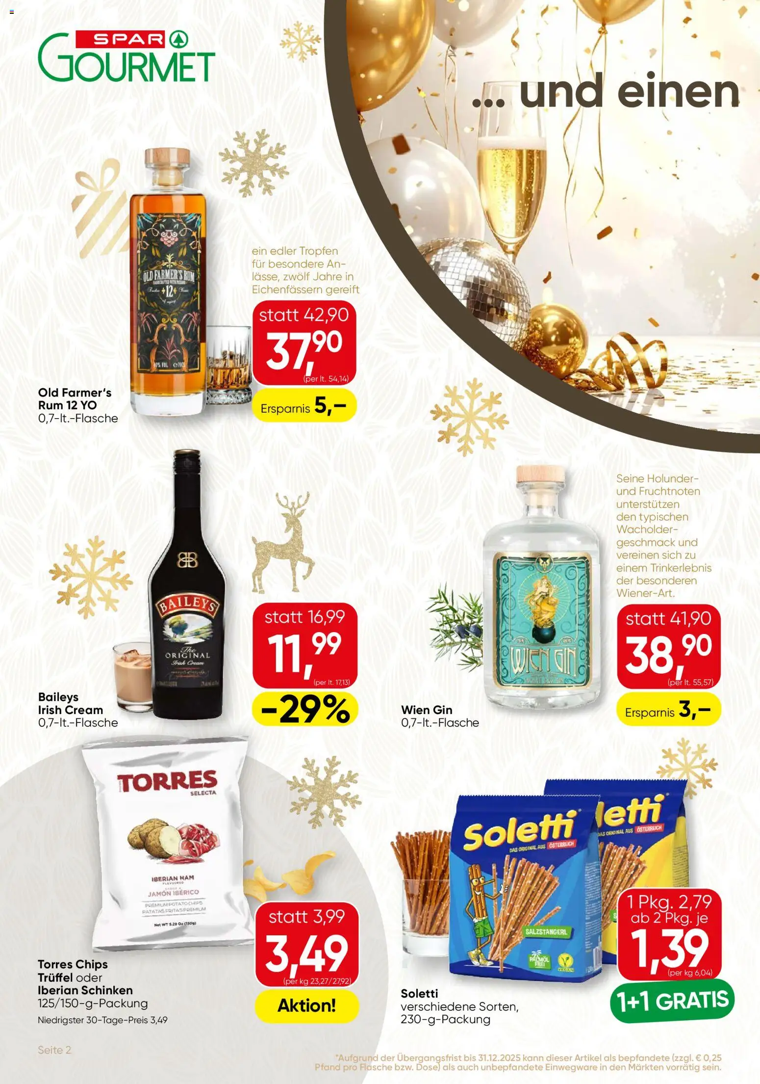 SPAR Gourmet Flugblatt - Wien gültig ab 23.12.2025 | Seite: 2 | Produkte: Gin, Chips, Schinken