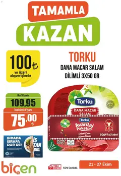 21.10.2025 tarihinden itibaren geçerli olan Biçen Market kataloğu önizlemesi