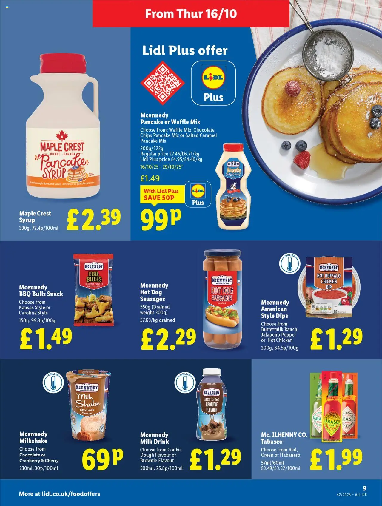 {H1} | Page: 9 | Products: Pancake, Milk, Chocolate, Weight