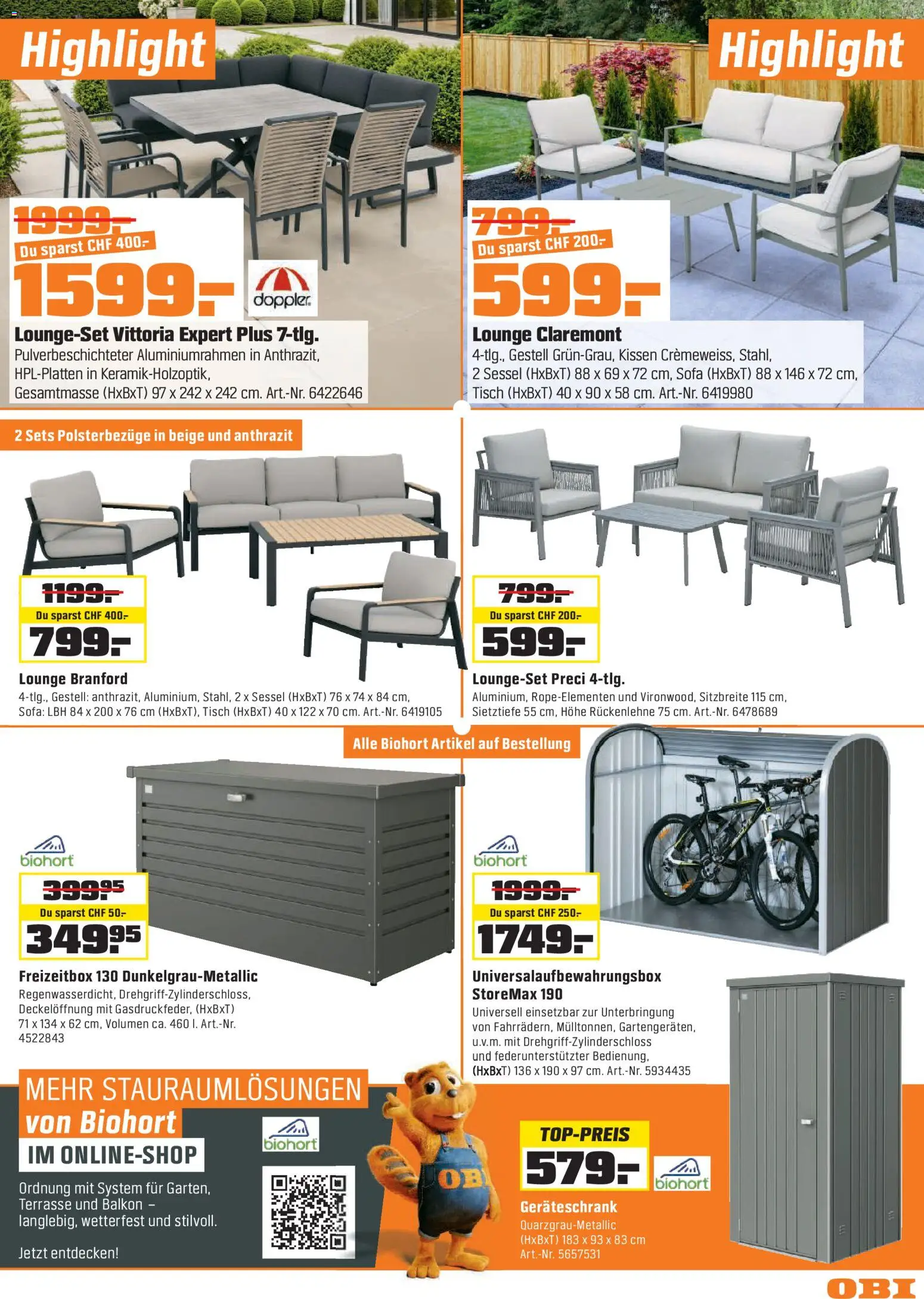 OBI - ALLES MACHBAR. BIBERSTARKE ANGEBOTE. – gültig ab 14.04.2026 | Seite: 5 | Produkte: Tisch, Kissen, Sofa, Sessel