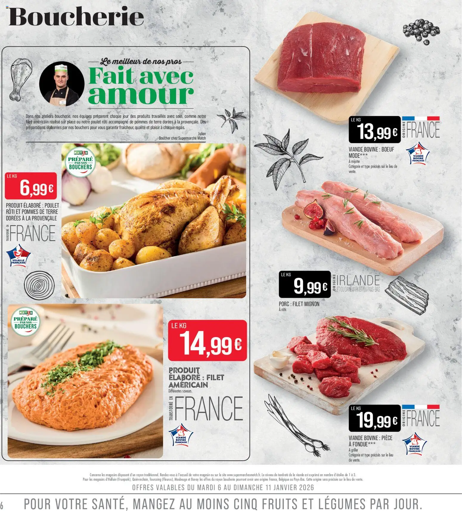 {H1} | Page: 6 | Produits: Porc, Pommes, Viande bovine, Pommes de terre