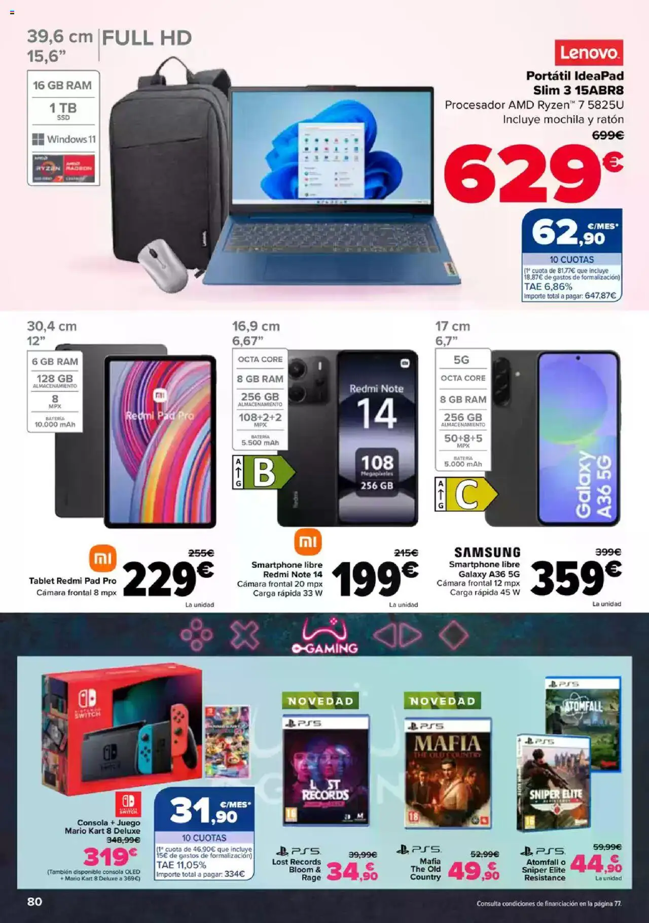 Carrefour folleto │ válido desde el 08.08.2025 | Página: 80 | Productos: Mochila, Consola, Tablet, Batería