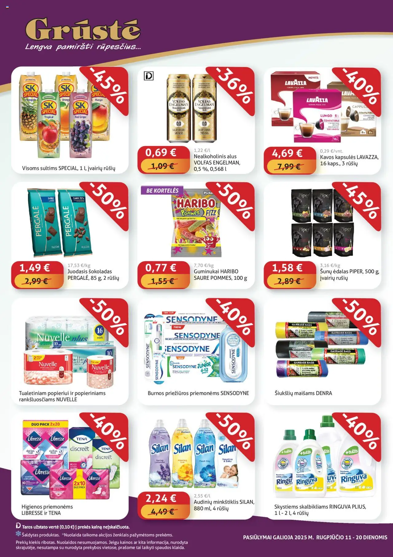 GRUSTE - Leidinys - Pigiau nerasi│galioja nuo 11.08.2025 | Puslapis: 4 | Prekių: Nealkoholinis alus, Šokoladas, Alus, Guminukai