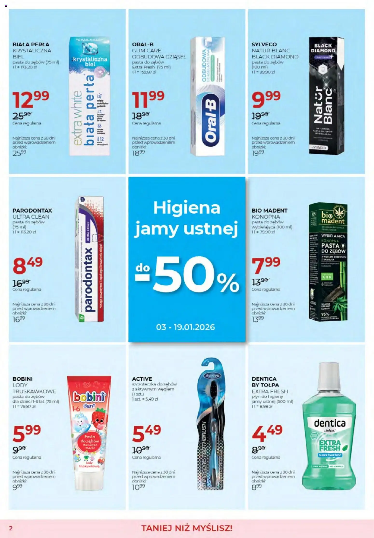 Jawa Gazetka od 03.01.2026 | Strona: 2 | Produkty: Pasta do zębów, Szczoteczka do zębów, Lody