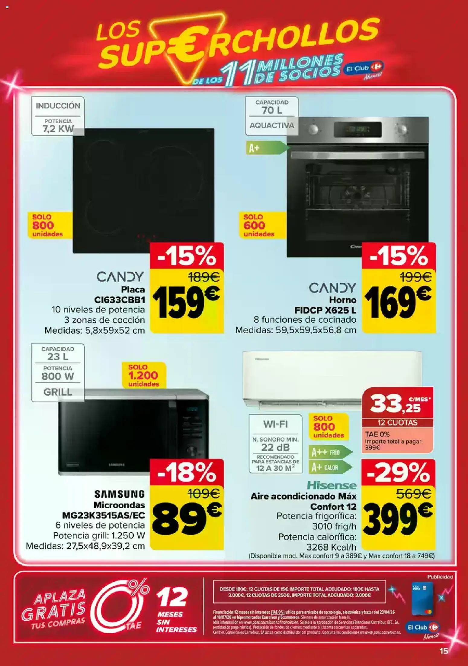 Carrefour Super chollos │ válido desde el 23.04.2026 | Página: 15 | Productos: Horno, Aire acondicionado