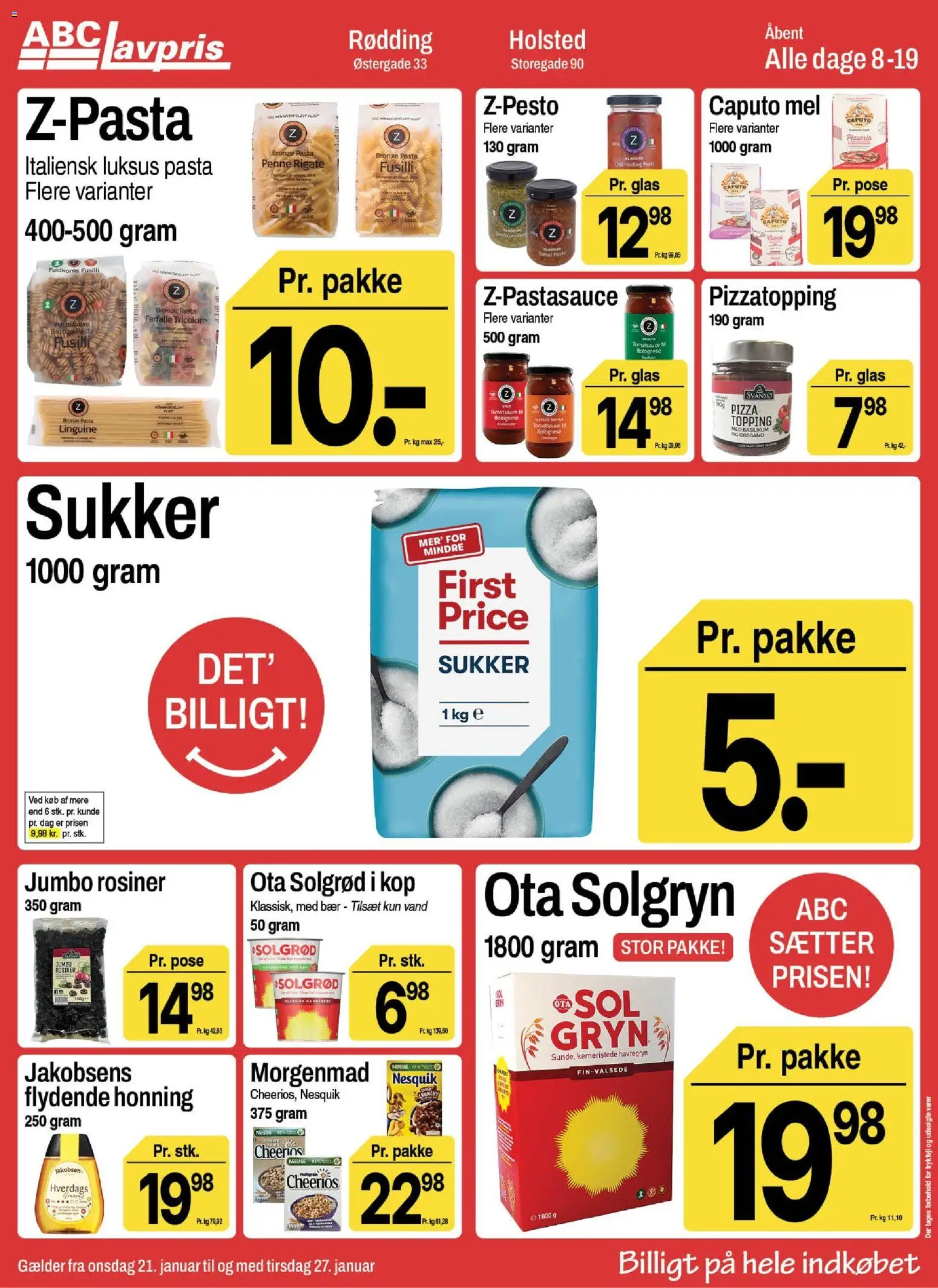 Abc Lavpris tilbudsavis – gyldig fra 21.01.2026 | Side: 7 | Produkter: Pizza, Mel, Sukker, Oregano