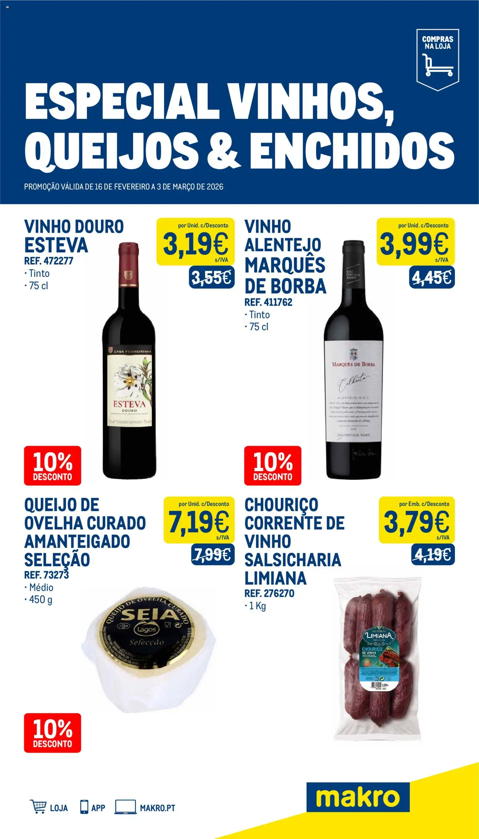 Makro - Especial Vinhos, Queijos & Enchidos 2 │ válido de 16.02.2026 | Página: 1 | Produtos: Queijo, Vinho, Chouriço