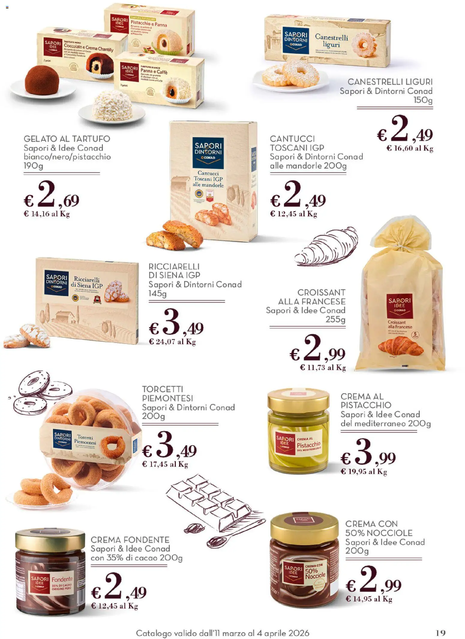 Volantino Conad del 11.03.2026 | Pagina: 19 | Prodotti: Caffè, Mandorle, Croissant, Canestrelli