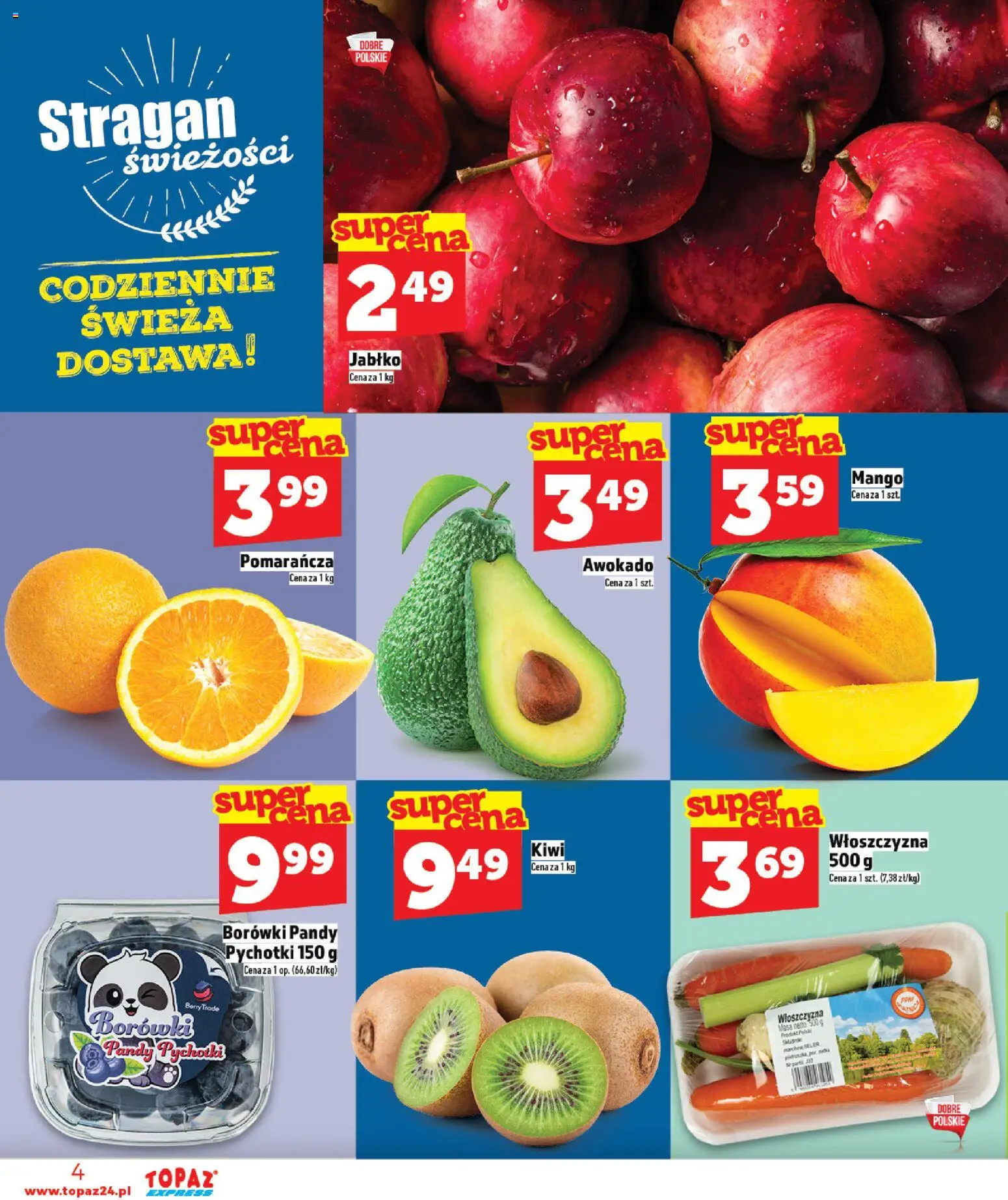 Topaz Gazetka - Express od 26.02.2026 | Strona: 4 | Produkty: Mango, Kiwi, Awokado