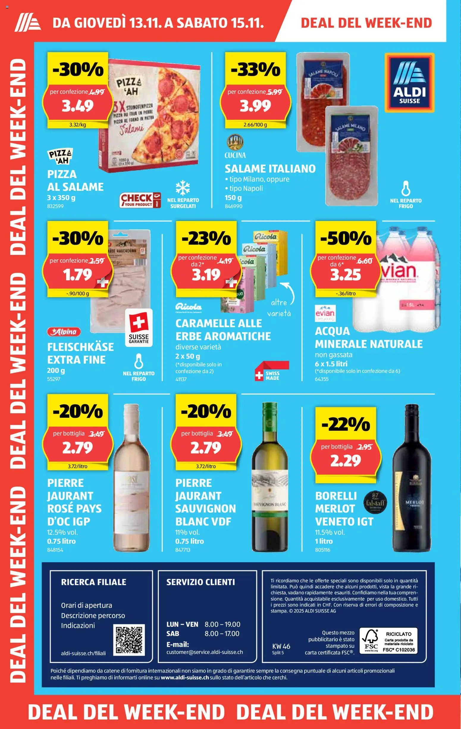 Aldi Aktionen IT – gültig ab 13.11.2025 | Seite: 2 | Produkte: Merlot, Salami, Pizza