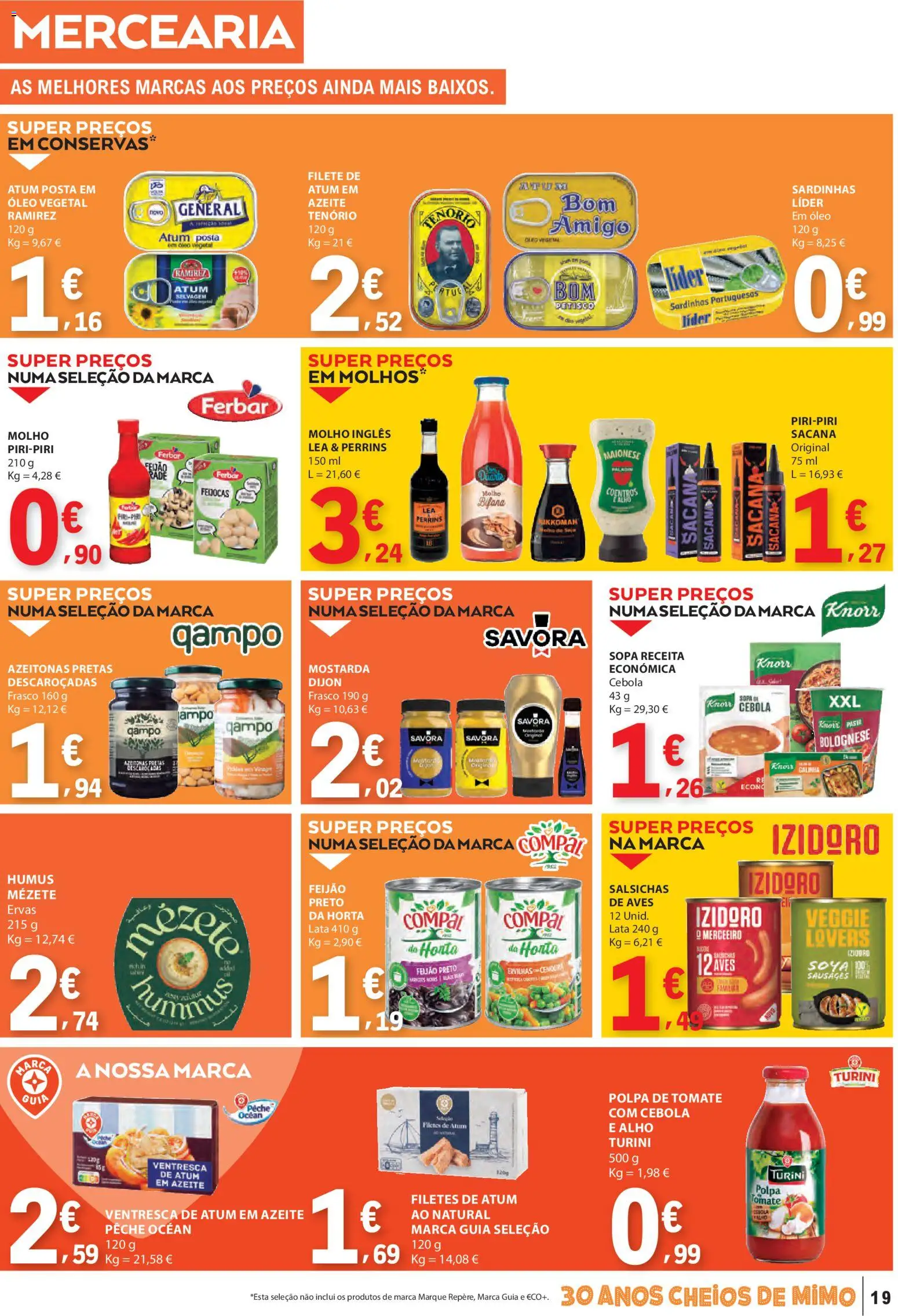 E.Leclerc folheto │ válido de 12.03.2026 | Página: 19 | Produtos: Soja, Molho inglês, Tomate, Cenoura