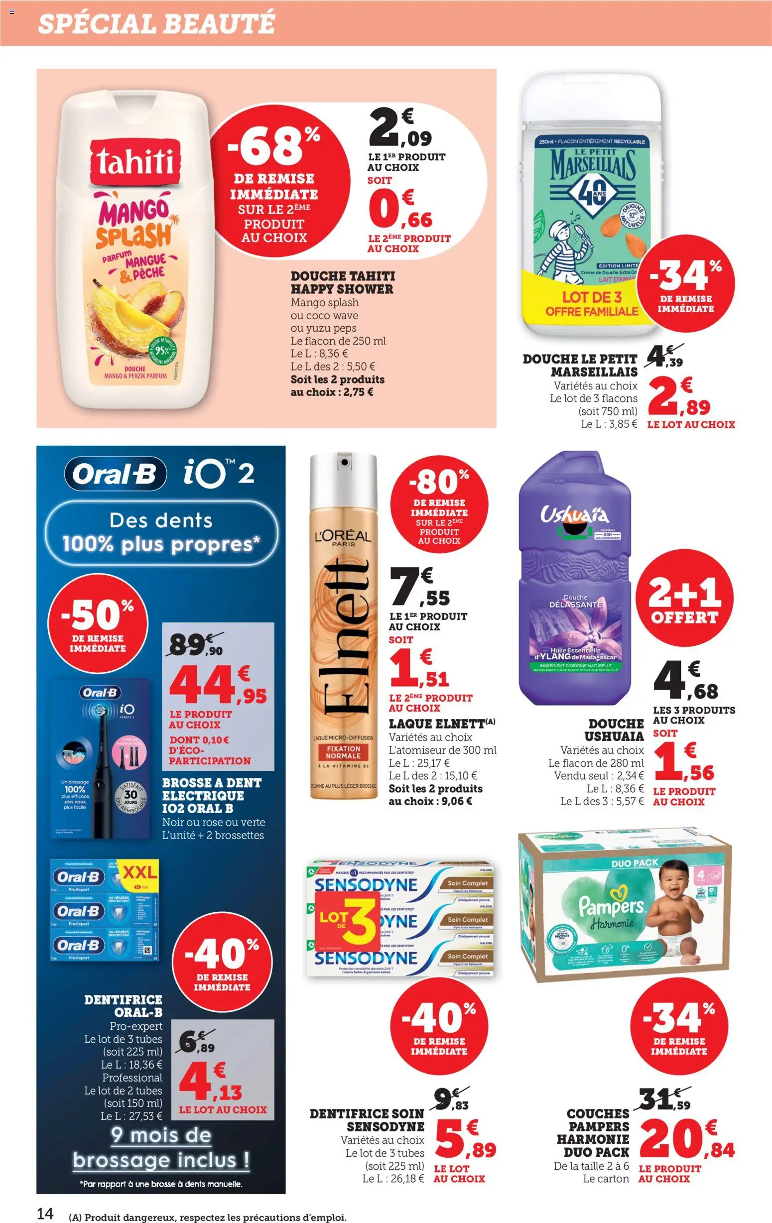 {H1} | Page: 14 | Produits: Pampers, Parfum, Laque, Huile