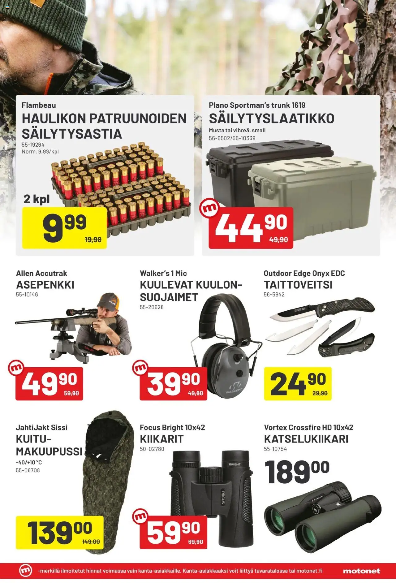 | Sivu: 15 | Tuotteet: Makuupussi, Kiikarit